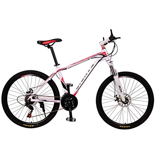 Mountain Bike : JLFSDB Mountain Bikes Bicycle MTB Mountain Bicycles Mens Womens Carbon Steel Frame Ravine Bike Front Suspension Dual Disc Brake 21 / 27 / 30 speeds Hardtail Mountain Bikes (Color : Pink, Size : 30 Speed)