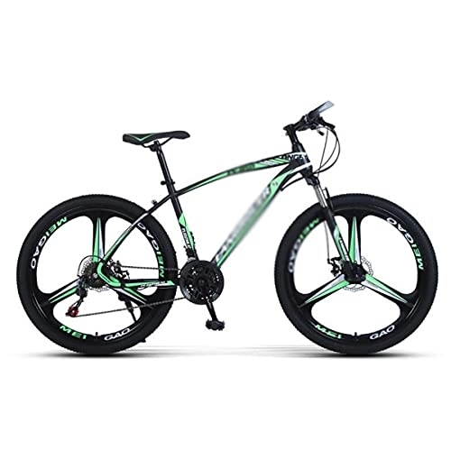 Mountain Bike : Kays 21 / 24 / 27 Speed Front Suspension Mountain Bicycle 26 In Daul Disc Brake Mens Bikes High-carbon Steel Frame For A Path, Trail & Mountains(Size:24 Speed, Color:Green)