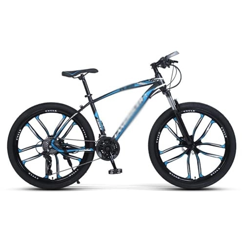 Mountain Bike : Kays 26 Inch Mountain Bike 21 / 24 / 27 Speeds With Carbon Steel Frame Double Disc Brake Cycling Urban Commuter City Bicycle For Adults Mens Womens(Size:21 Speed, Color:Blue)