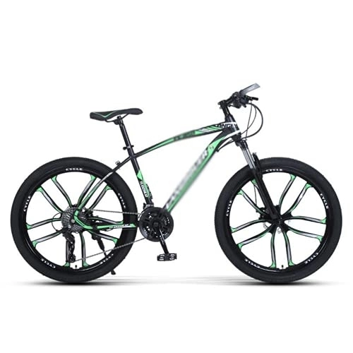 Mountain Bike : Kays 26 Inch Mountain Bike 21 / 24 / 27 Speeds With Carbon Steel Frame Double Disc Brake Cycling Urban Commuter City Bicycle For Adults Mens Womens(Size:27 Speed, Color:Green)