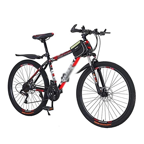 Mountain Bike : Kays 26 Inch Mountain Bike With Carbon Steel MTB Bicycle Dual Disc Brake Suspension Fork Cycling Urban Commuter City Bicycle(Size:24 Speed, Color:Red)