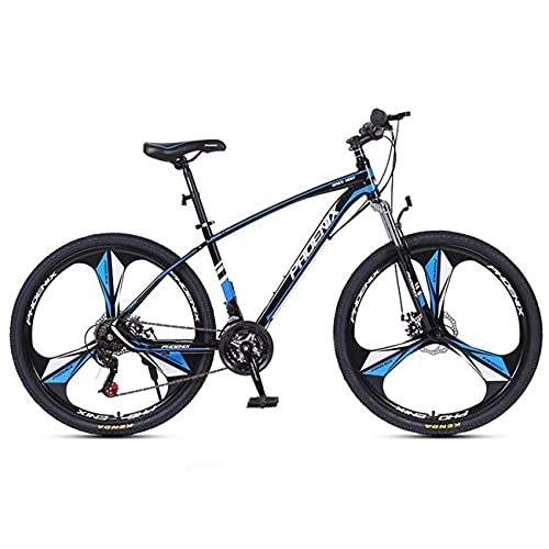 Mountain Bike : Kays 27.5 Inch Mountain Bike For Adults Mens Womens With Carbon Steel Frame 24 / 27 Speed Shifters Front And Rear Disc Brakes, Multiple Colours(Size:27 Speed, Color:Blue)