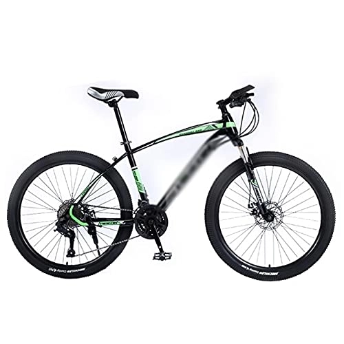 Mountain Bike : Kays Front Suspension Mens Bicycle 21 / 24 / 27 Speed 26" Wheels Dual Disc Brakes Mountain Bikes For Adult For A Path, Trail & Mountains(Size:27 Speed, Color:Green)