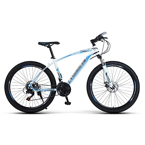Mountain Bike : Kays Mens MTB 26-inch Mountain Bike 21 / 24 / 27-Speed Bicycle For A Path, Trail & Mountains With Double Disc Brake And Lockable Suspension(Size:21 Speed, Color:White)