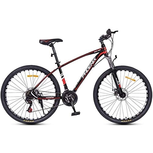 Mountain Bike : Kays Mountain Bike, 26 / 27 Inch Unisex MTB Bicycles, Carbon Steel Frame, Dual Disc Brake Front Suspension, 24 Speed Spoke Wheels (Color : Red, Size : 27.5inch)