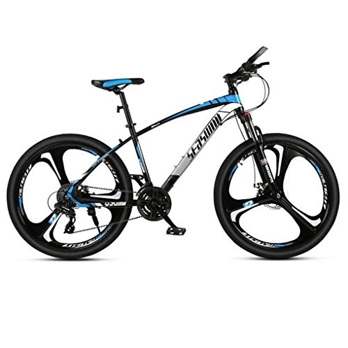 Mountain Bike : Kays Mountain Bike, 26”Carbon Steel Frame Men / Women Hard-tail Bicycles, Dual Disc Brake And Front Fork, 21 / 24 / 27 Speed (Color : Blue, Size : 24 Speed)