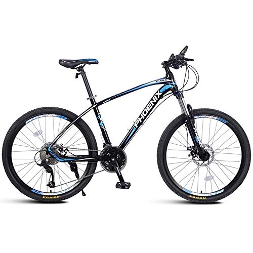 Mountain Bike : Kays Mountain Bike, 26 Inch Men / Women Hard-tail Bicycles, Aluminium Alloy Frame, Double Disc Brake Front Suspension, 27 Speed (Color : Blue)