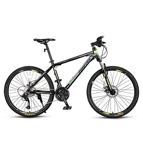 Mountain Bike : Kays Mountain Bike, 26 Inch Men / Women Wheels Bicycles, Carbon Steel Frame, Front Suspension And Dual Disc Brake, 27 Speed (Color : Green)