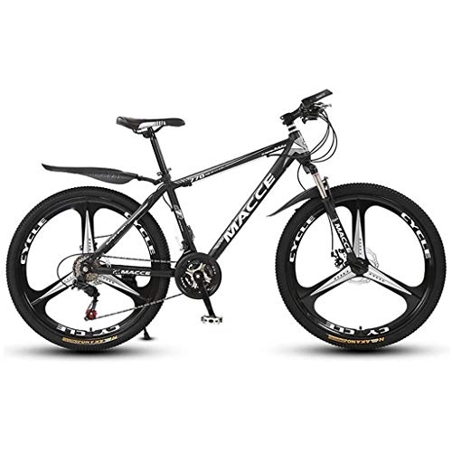 Mountain Bike : Kays Mountain Bike, 26 Inch Unisex Mountain Bicycles Carbon Steel Frame 21 / 24 / 27 Speeds Front Suspension Disc Brake (Color : Black, Size : 24speed)