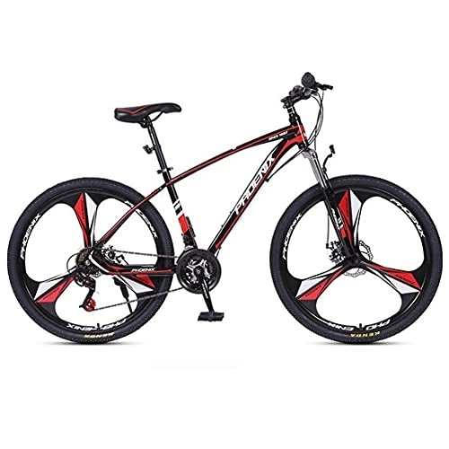 Mountain Bike : Kays Mountain Bike 27.5 Inch 24 / 27-Speed Carbon Steel Frame With Front And Rear Disc Brakes(Size:27 Speed, Color:Red)