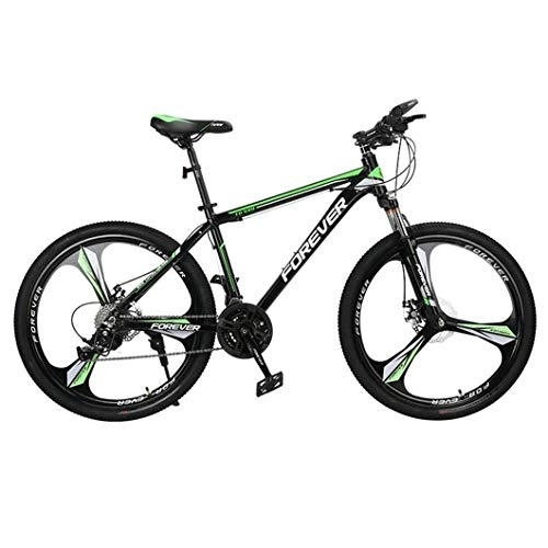 Mountain Bike : Kays Mountain Bike, Aluminium Alloy Frame, Men / Women 26 Inch Mag Wheel, Double Disc Brake And Front Suspension (Color : Green, Size : 27 Speed)