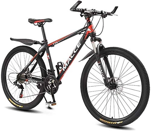 Mountain Bike : KEMANDUO Adult red and black mountain bike 26 inches, double disc brakes, mountain bicycles article Step Four wheel speed optional 21 / 24 / 27, 27speed