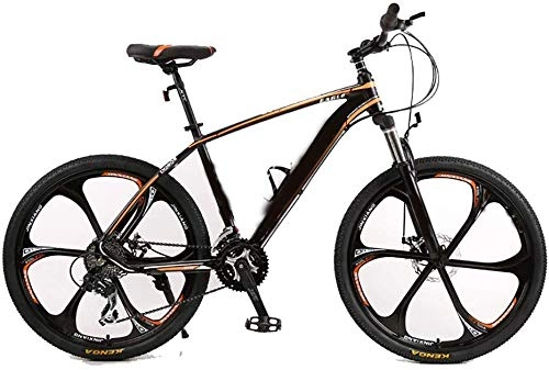 Mountain Bike : KEMANDUO Mountain Bike for Men And Women, 6-Spoke / Aluminum Frame / with Disc Brake / 170 * 85CM, Red, 26 Inch, Orange