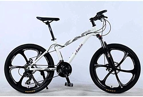 Mountain Bike : KRXLL 24 Inch 24-Speed Mountain Bike For Adult Lightweight Aluminum Alloy Full Frame Wheel Front Suspension Female Off-Road Student Shifting Adult-White_A
