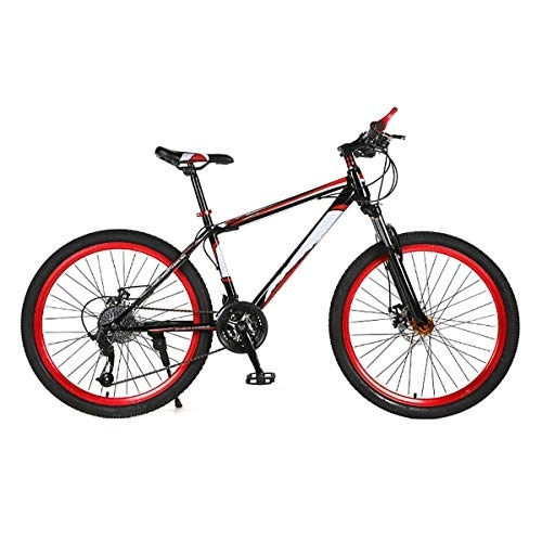 Mountain Bike : Ladies / Mens Bikes, Road Bikes Summer Travel Outdoor Bicycle Student Bicycle Double Shock Disc Brake Speed ​​Adjustable Bicycle, Red, 27 speed 24 inch