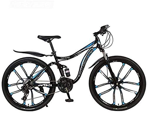 Mountain Bike : Leifeng Tower Lightweight Mountain Bike 26 Inch Bicycle, Carbon Steel MTB Bike Full Suspension, Double Disc Brake Inventory clearance (Color : B, Size : 21 speed)