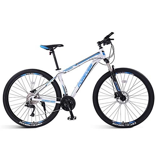 Mountain Bike : LLAN Adult Mountain Bikes, 33 Speed Rigid Mountain Bike with Double Disc Brake Aluminum Frame with Front Suspension Road Bike for Men, 26 / 29inch (Color : Blue, Size : 26 inch)