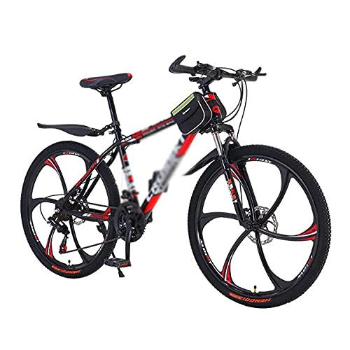 Mountain Bike : MENG Mountain Bike 21 Speed Carbon Steel Frame 26 Inches Wheels Disc Brake Bike for a Path, Trail &Amp; Mountains / Red / 27 Speed