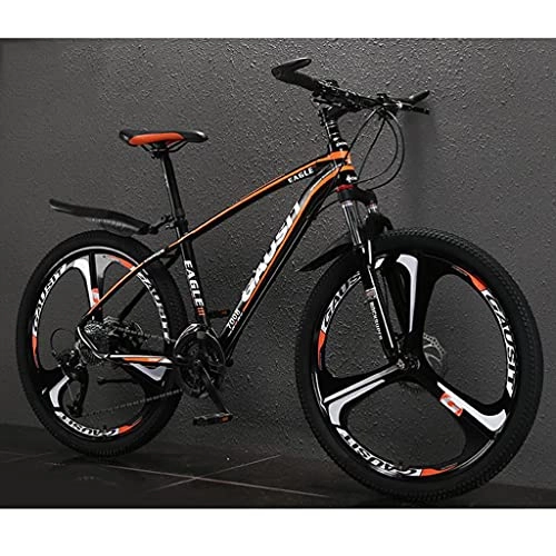 Mountain Bike : Mens Mountain Bike, Front Suspension, 21 / 24 / 27-Speed, 26-Inch Wheels, Aluminum Frame Portable Mountain Bicycle Non-Slip City Cycling(Size:21speed, Color:orange)