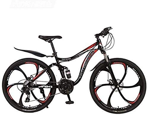Mountain Bike : MJY 26 inch Mountain Bike Bicycle High-Carbon Steel Frame MTB Bikes Full Suspension Aluminum Alloy Wheels Double Disc Brake 5-29, 21 Speed