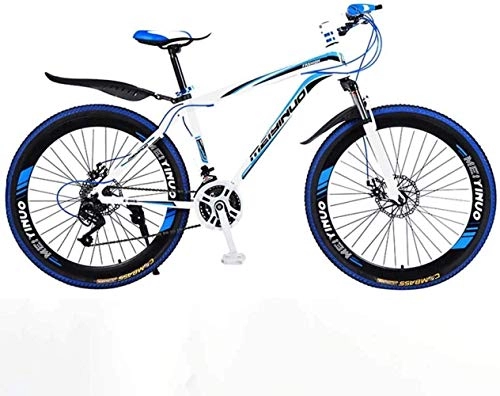 Mountain Bike : MJY 26In 24-Speed Mountain Bike for Adult, Lightweight Aluminum Alloy Full Frame, Wheel Front Suspension Mens Bicycle, Disc Brake 6-11, Blue 2