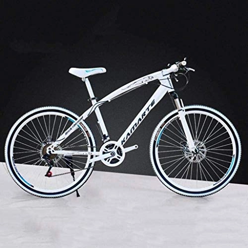Mountain Bike : MJY Bicycle 26 inch Mountain Bikes, High-Carbon Steel Hard Tail Bicycle, Lightweight Bicycle with Adjustable Seat, Double Disc Brake, Spring Fork, A, 24 Speed 6-20