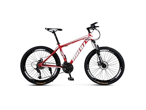 Mountain Bike : MOLVUS Mountain Bike Unisex Hardtail Mountain Bike High-Carbon Steel Frame MTB Bike 26Inch Mountain Bike 21 / 24 / 27 / 30 Speeds with Disc Brakes and Suspension Fork, Red, 30 Speed