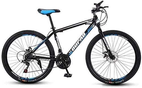 Mountain Bike : Mountain Bicycle Multiple Variable Speed Bicycle Adult 24 / 26 Inch Adult Men and Women Travel MTB Bike Double Disc Brake High Carbon Steel Frame Urban Track Bike Black Blue, 21 Speed, 26 Inch