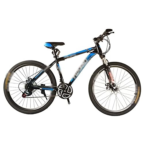 Mountain Bike : Mountain Bike 21 Speed MTB 26 Inches Wheels, Adult Variable Speed Dual Suspension Mountain Bicycle (Color : Black blue, Size : 26inch)