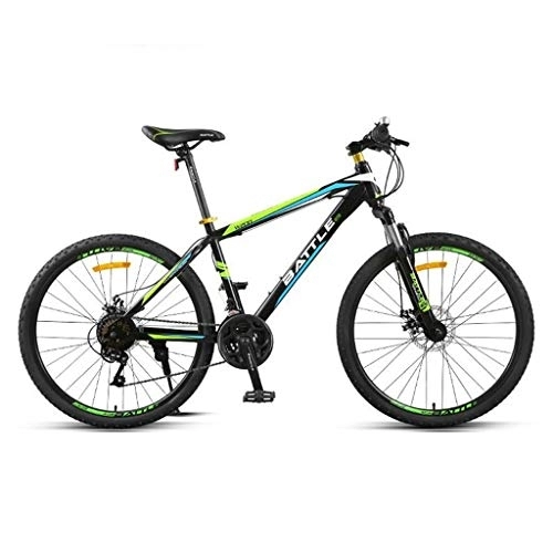 Mountain Bike : Mountain Bike, 26" Carbon Steel Frame Hard-tail Bicycles, Dual Disc Brake Front Suspension, 24 Speed (Color : A)