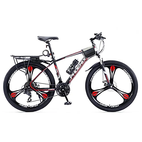 Mountain Bike : Mountain Bike 27.5 In Carbon Steel Mountain Bike 24 / 27 Speeds With Disc Brake For A Path, Trail & Mountains(Size:24 Speed, Color:Red)
