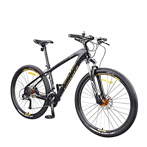 Mountain Bike : Mountain Bike，27.5 Inch 27speed Adult Road Bicycle Carbon Fiber Frame Oil Disc Brake Variable Speed MTB Men Women Outdoor Ride yellow