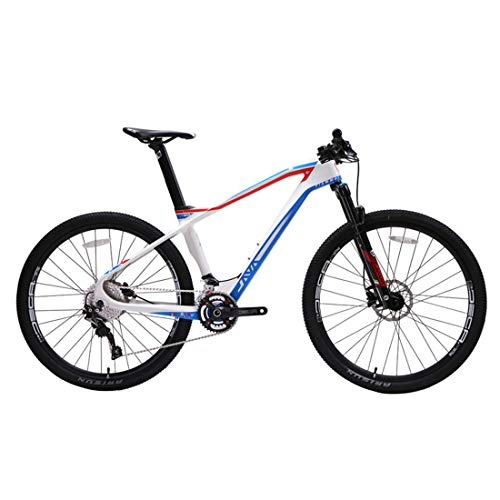 Mountain Bike : Mountain Bike, 27.5 Inch with Super Lightweight Carbon Fiber SHIMANO Oil Disc Brake, Premium Full Suspension and SHIMANO M7000-22 Speed Gear, White