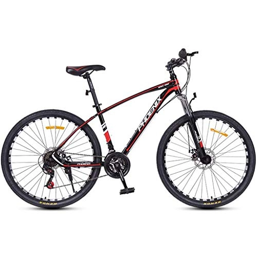 Mountain Bike : Mountain Bike / Bicycles, Carbon Steel Frame, Dual Disc Brake and Front Suspension and, 26inch / 27inch Spoke Wheels, 24 Speed (Color : Red, Size : 26inch)