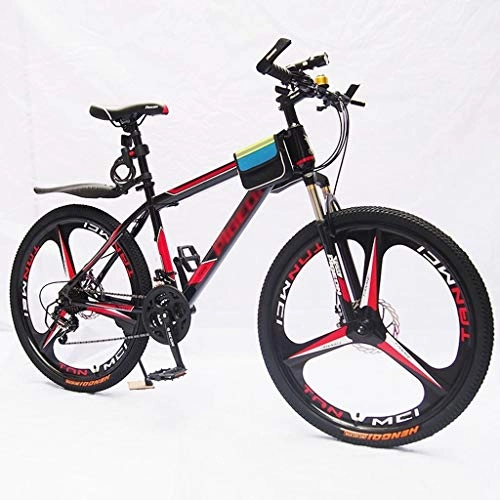 Mountain Bike : Mountain Bike Bike Bicycle Men's Bike 26"Mountain Bikes, Steel Frame Hardtail Bicycles with Dual Disc Brake and Front Suspension, 21 speeds Mountain Bike Mens Bicycle Alloy Frame Bicycle ( Color : Red )