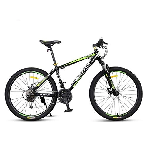 Mountain Bike : Mountain Bike Bike Bicycle Men's Bike 26inch Mountain Bike, Carbon Steel Frame Bicycles, Dual Disc Brake and Front Suspension, Spoke Wheel Mountain Bike Mens Bicycle Alloy Frame Bicycle ( Color : Green )