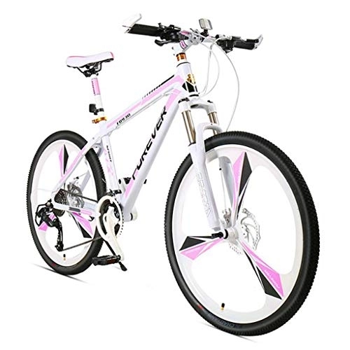 Mountain Bike : Mountain Bike, Hardtail Mountain Bicycles, Carbon Steel Frame, Dual Disc Brake and Front Suspension, 26inch Wheel, 24 Speed (Color : A)