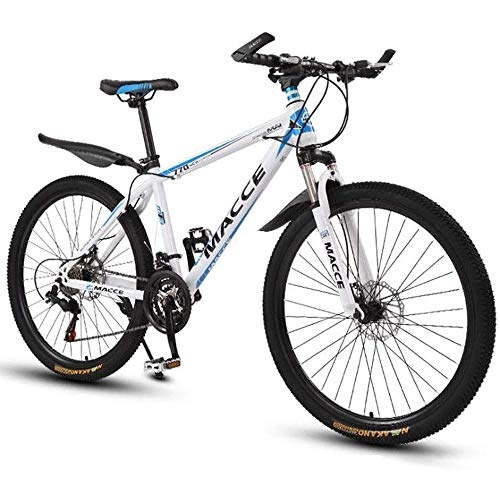 Mountain Bike : Mountain Bike Mountain Bike, 26 Inches Ladies / Mens MTB Bikes Light Carbon Steel Frame 21 / 24 / 27 / 30 Speeds Front Suspension, White, 27speed