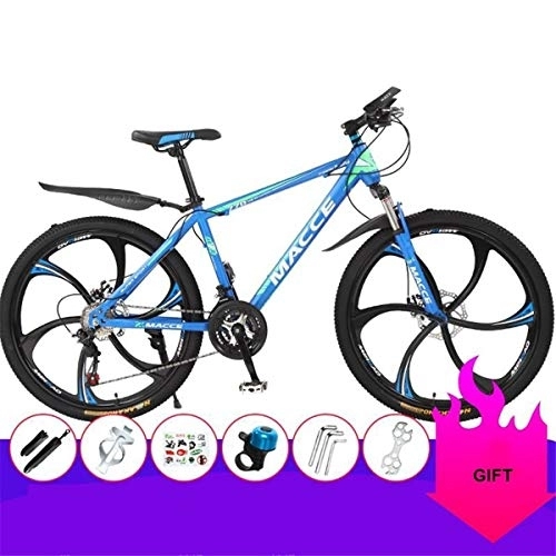 Mountain Bike : Mountain Bike Youth Adult Mens Womens Bicycle MTB Mountain Bike, 26 Inch Wheels, Carbon Steel Frame Hardtail Bicycles, Dual Disc Brake And Front Suspension, Unisex Mountain Bike for Women Men Adults