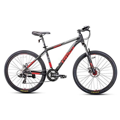 Mountain Bike : Mountain Bike Youth Adult Mens Womens Bicycle MTB Mountain Bike, 26inch Wheel, Aluminium Alloy Frame Bicycles, Double Disc Brake and Front Fork, 24 Speed Mountain Bike for Women Men Adults ( Color : Red )