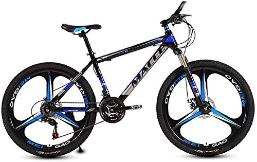 Mountain Bike : Mountain Bikes 21 Speed 3-Knife 24 / 26 Inch Men and Women High-carbon Steel Fat Tire Hardtail Urban Track Bike Students Shift Double Shock Absorber Adjustable Seat Black and Blue-XL