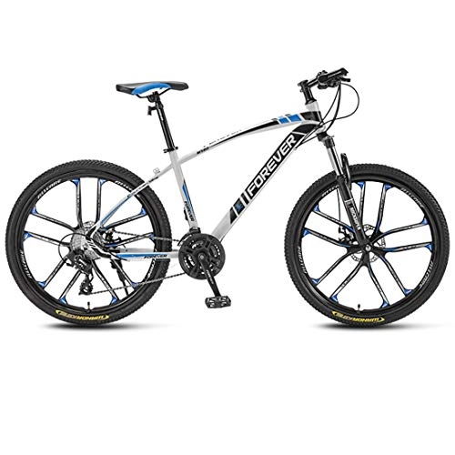 Mountain Bike : Mountain Bikes for Adult, 27.5 Inch 10-Spoke Wheels Bicycle, High Carbon Steel Frame, Shock Absorption Front Fork, Mechanical Double Disc Brake, B, 24 speed