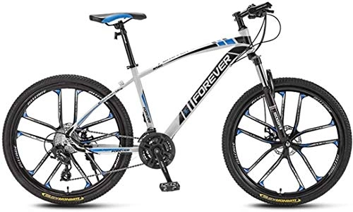 Mountain Bike : Mountain Bikes for Adult, 27.5 Inch 10-Spoke Wheels Bicycle, High Carbon Steel Frame, Shock Absorption Front Fork, Mechanical Double Disc Brake, B-24 speed