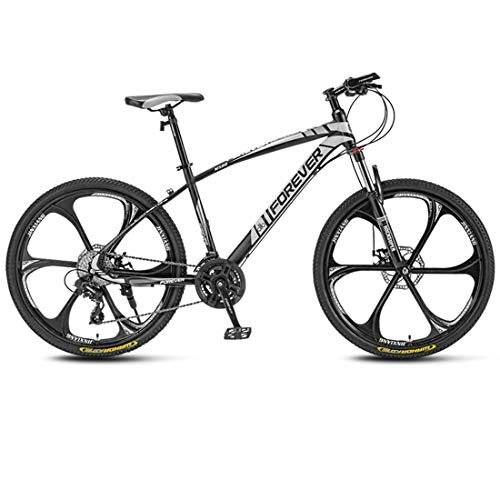 Mountain Bike : Mountain Bikes for Men Women, High Carbon Steel Frame, 26 Inch Variable Speed Shock Absorption Front Fork, 6-Spoke / 10-Spoke Wheels Bicycle, D, 30 speed