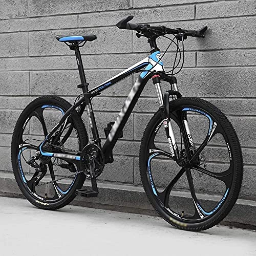 Mountain Bike : MQJ Mountain Bike, 24 / 26 inch Adult with 21 / 24 / 27 / 30 Speed Mountain Bike Light Full Suspension Frame Front Fork Disc Brake, C~26 Inches, 21 Speed