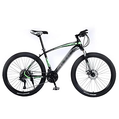 Mountain Bike : MQJ Mountain Bike 26-Inch Wheel 21 / 24 / 27 Speed 3 Spoke Double Disc Brake Bicycle Suspension Fork Rear Anti-Slip Bike for Adult or Teens / Green / 24 Speed