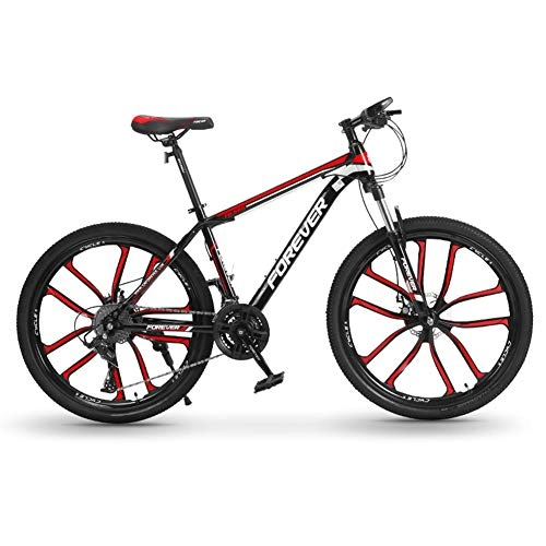Mountain Bike : MYRCLMY 24 Inch Mountain Bike Aluminum MTB Bicycle for Men Urban Commuter City Bicycle 24 / 27 / 30-Speed Mountain Bike Bicycle Adult Student Outdoors, Red, 27 speed