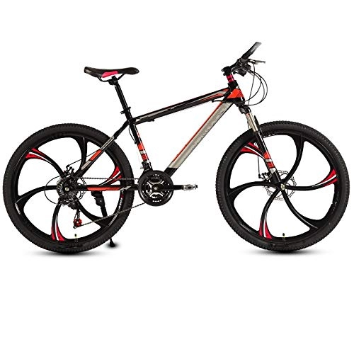 Mountain Bike : ndegdgswg 24 Inches Mountain Bikes, Cross Country Light Bicycles for Men and Women with Variable Speed Shock Absorption Racing 24inches27speed Sixknifeonewheel-blackandred