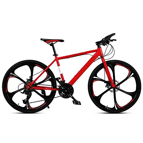 Mountain Bike : ndegdgswg Mountain Bike Bicycle, 26 Inch 6 Wheel Double Disc Brake Off Road Student Variable Speed Bicycle 21speed 6knifewheel(red)