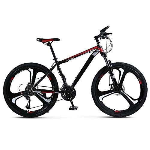 Mountain Bike : ndegdgswg Mountain Bike Bicycle, 26 Inch Disc Brake Double Disc Brake Student Bicycle 26inches24speed Oneround3knives(blackandred)